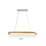 Sleek Modern Minimalist Wooden Linear Round 1-Light LED Chandeliers