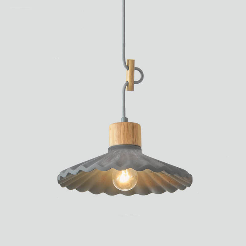 Chic Modern Macaron Cement Scalloped Shade 1-Light Pendant Light