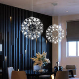 Sleek Modern Globe 12-Light LED Firework Pendant Light