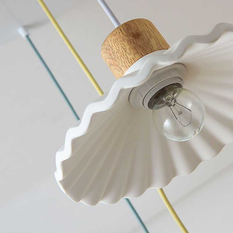 Chic Modern Macaron Cement Scalloped Shade 1-Light Pendant Light