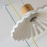 Chic Modern Macaron Cement Scalloped Shade 1-Light Pendant Light