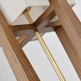 Chic Modern Floor Lamp with Fabric Shade and Solid Wood - 1-Light Standing Lamp