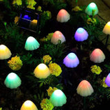 Solar-Powered Outdoor LED Mushroom String Lights for Patio