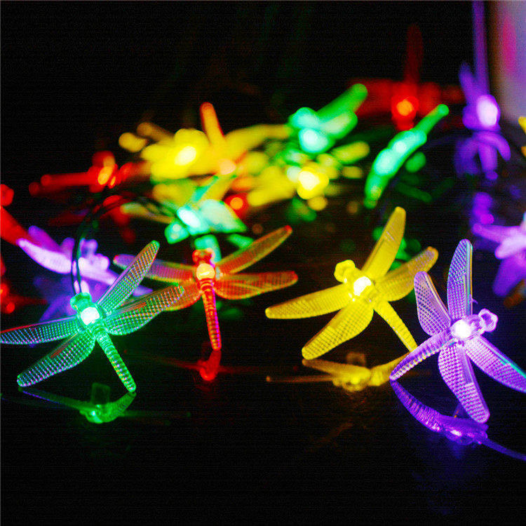 Outdoor Solar Dragonfly LED String Lights - Waterproof Festival & Party Decor