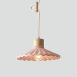 Chic Modern Macaron Cement Scalloped Shade 1-Light Pendant Light