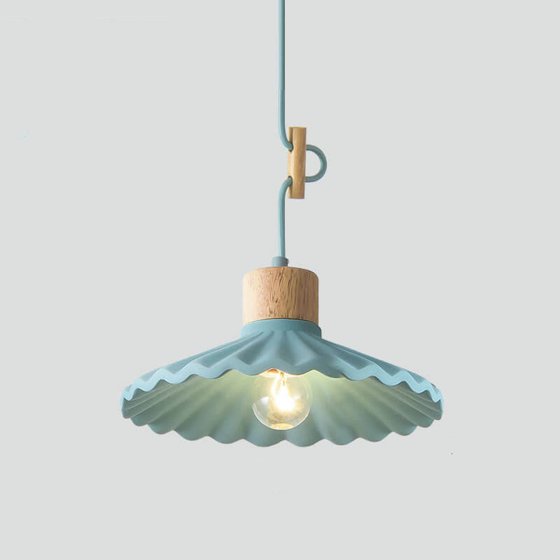 Chic Modern Macaron Cement Scalloped Shade 1-Light Pendant Light