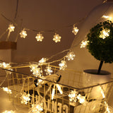 Colorful Snowflake LED String Lights, 20-LED Outdoor Waterproof Christmas Decor