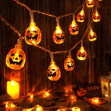 Halloween Orange Pumpkin LED String Lights - 10/20 LEDs, Battery or Solar Powered, Decorative Plastic String Light