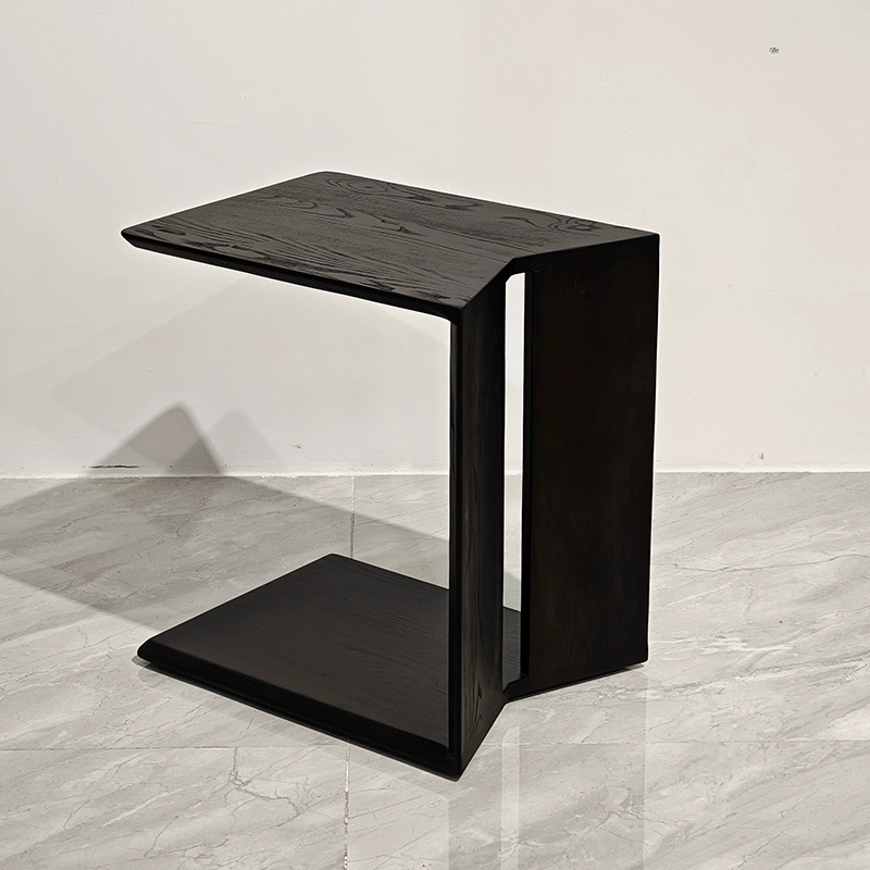 Sleek Modern Minimalist Ash Wood Side Table — Triangle-Rectangle Design for Living Room