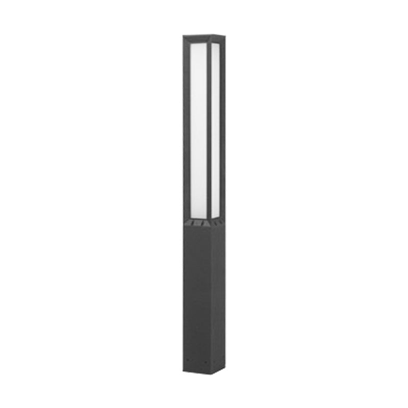 Sleek Modern Minimalist Waterproof LED Outdoor Light - Rectangular, Galvanized Steel & Acrylic, for Garden