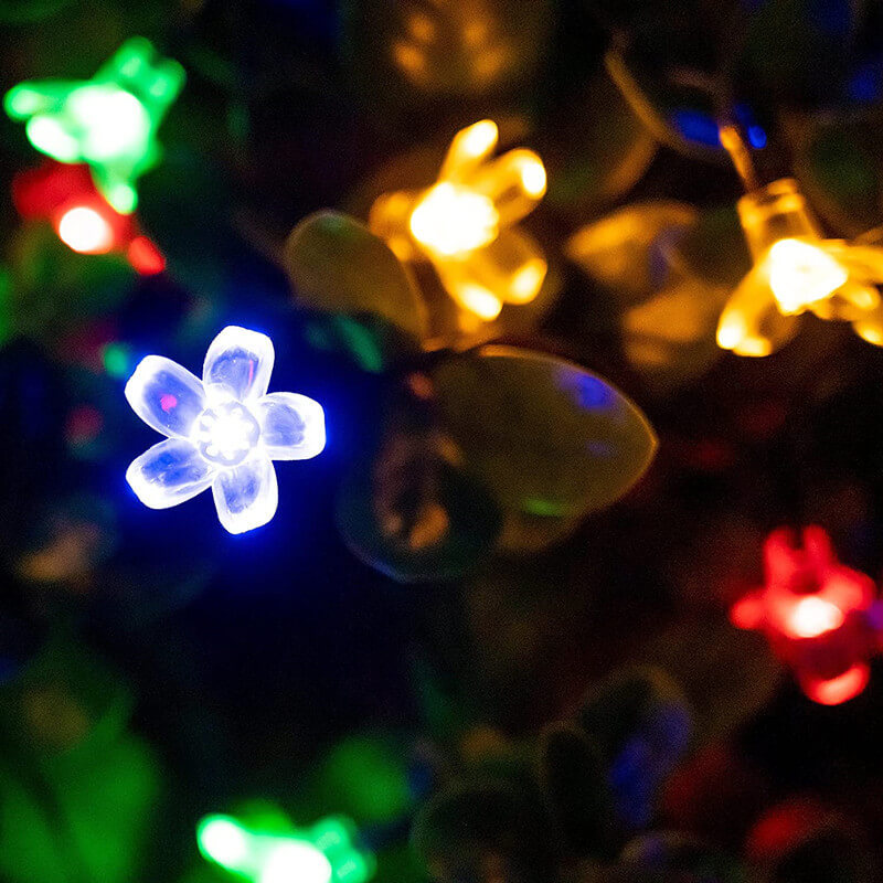 Solar-Powered LED Sakura Fairy Lights – Waterproof Outdoor Garden String Lights