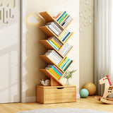 Modern Solid Wood Bookshelf – Eco-Friendly, Rectangular 6/8/10/12-Tier Storage for Home Office