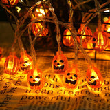 Halloween Orange Pumpkin LED String Lights - 10/20 LEDs, Battery or Solar Powered, Decorative Plastic String Light