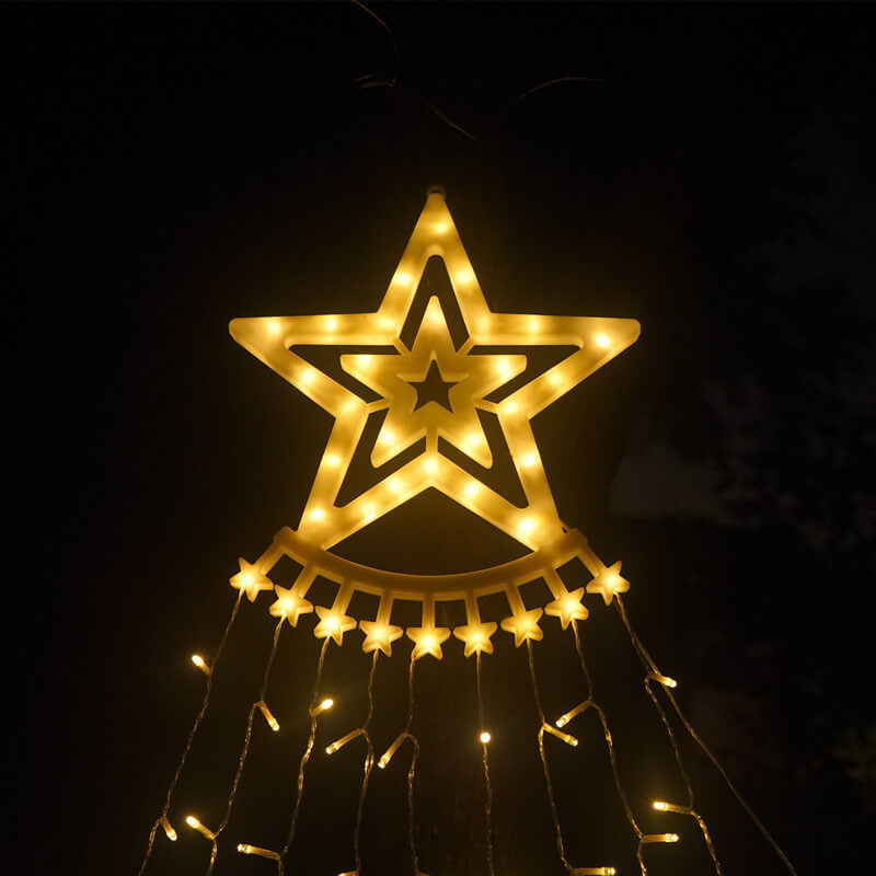 Star Waterfall LED String Lights - Christmas Meteor Shower for Holiday Decor