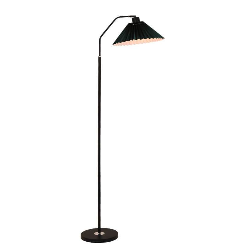 Elegant Minimalist Floor Lamp with Pleated Fabric Shade - 1-Light