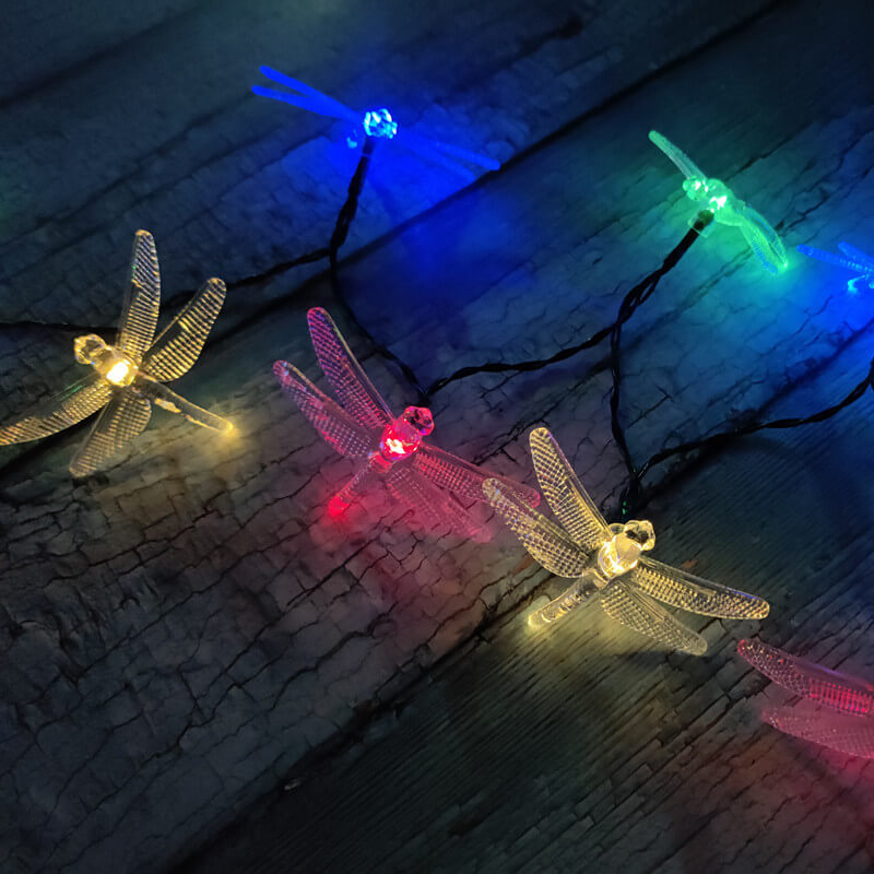 Outdoor Solar Dragonfly LED String Lights - Waterproof Festival & Party Decor