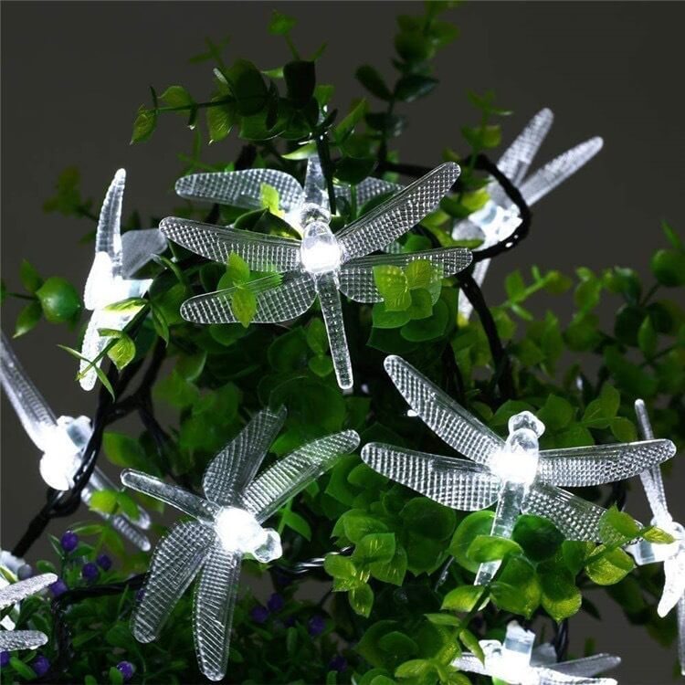 Outdoor Solar Dragonfly LED String Lights - Waterproof Festival & Party Decor