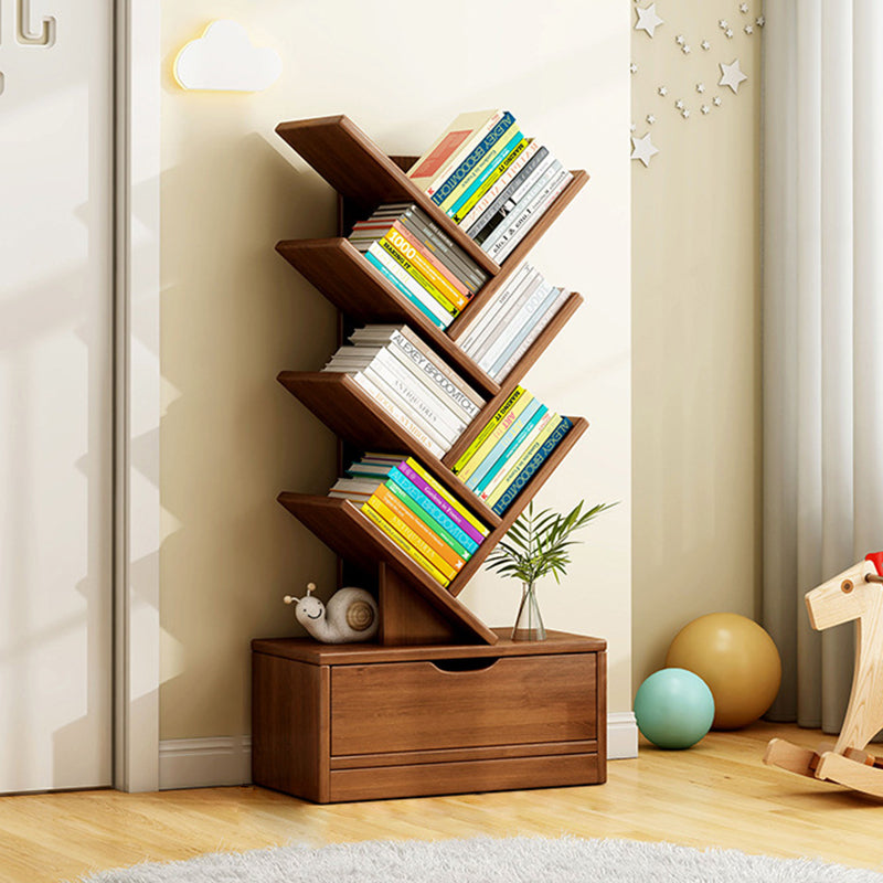 Modern Solid Wood Bookshelf – Eco-Friendly, Rectangular 6/8/10/12-Tier Storage for Home Office