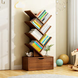 Modern Solid Wood Bookshelf – Eco-Friendly, Rectangular 6/8/10/12-Tier Storage for Home Office
