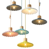Chic Modern Macaron Cement Scalloped Shade 1-Light Pendant Light
