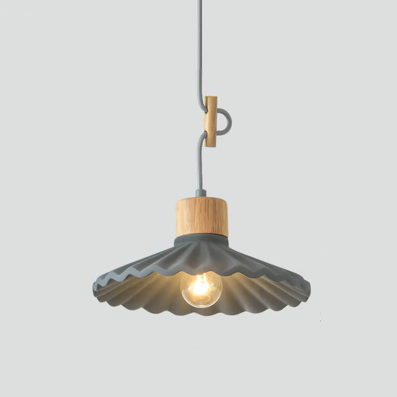 Chic Modern Macaron Cement Scalloped Shade 1-Light Pendant Light