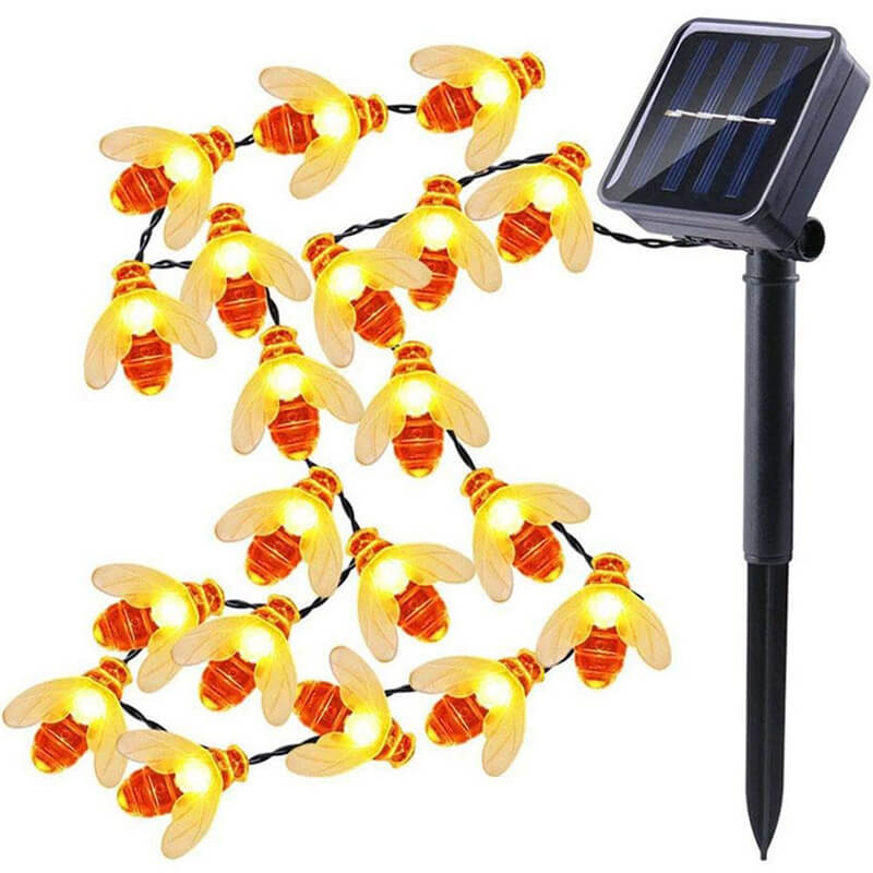 Outdoor Solar Bees LED String Lights - Waterproof Festival & Party Decoration