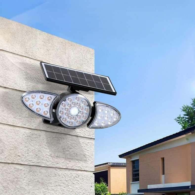 Modern Minimalist Solar LED Wall Sconce - Rectangular-Trapezoidal Design, ABS/PC Housing, Outdoor Garden Lamp