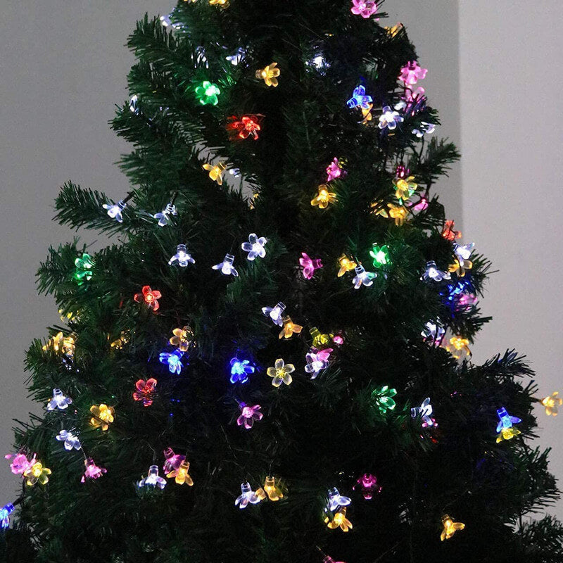 Solar-Powered LED Sakura Fairy Lights – Waterproof Outdoor Garden String Lights