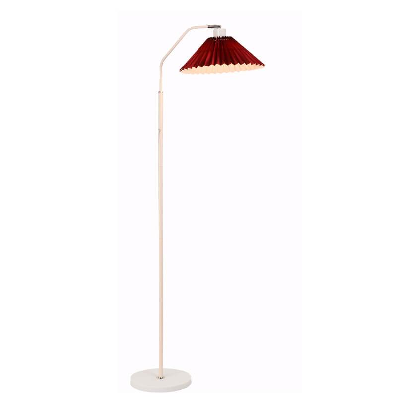 Elegant Minimalist Floor Lamp with Pleated Fabric Shade - 1-Light