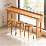 Elegant Modern Minimalist Solid Wood Rectangular Bar Table for Dining Rooms & Cafés