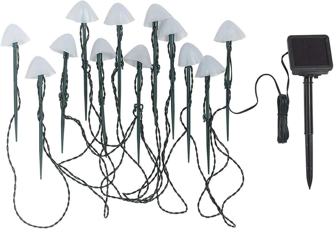 Solar-Powered Outdoor LED Mushroom String Lights for Patio