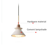 Nordic Minimalist White Cement 1-Light Tapered Pendant Lamp