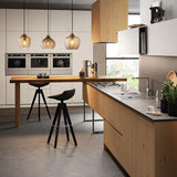 Nordic-Style Textured Wavy Glass 1-Light Barrel Pendant Light