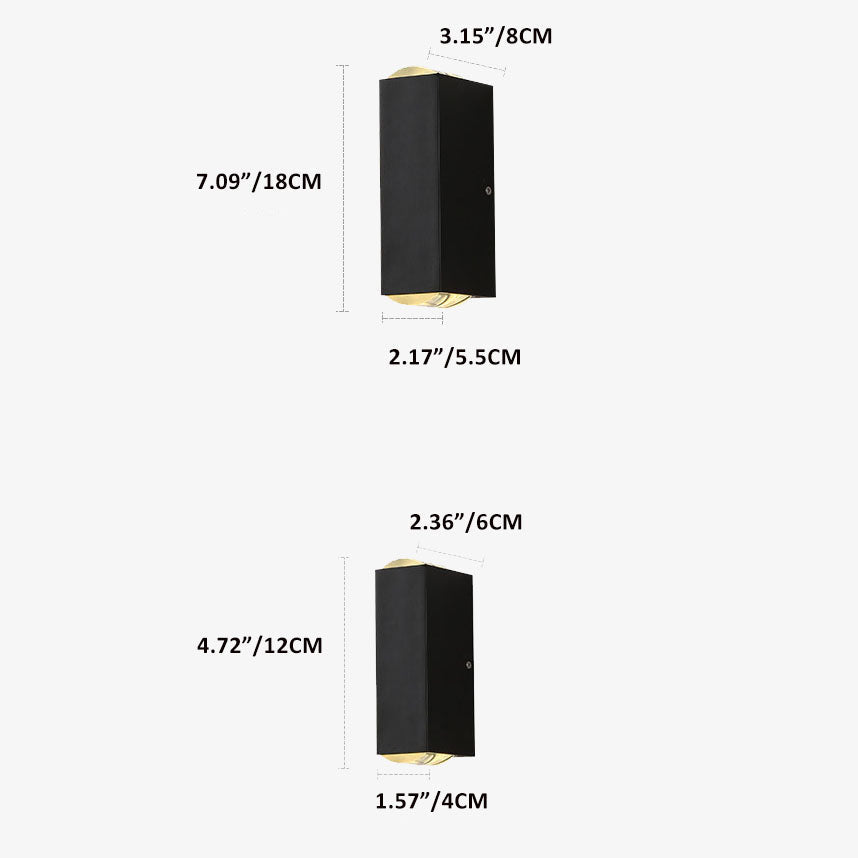 Sleek Modern Rectangular LED Outdoor Wall Sconce Light