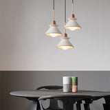 Nordic Minimalist White Cement 1-Light Tapered Pendant Lamp