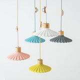 Chic Modern Macaron Cement Scalloped Shade 1-Light Pendant Light