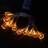 Halloween Orange Pumpkin LED String Lights - 10/20 LEDs, Battery or Solar Powered, Decorative Plastic String Light