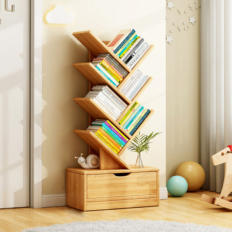 Modern Solid Wood Bookshelf – Eco-Friendly, Rectangular 6/8/10/12-Tier Storage for Home Office