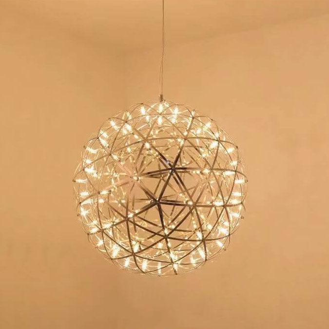 Sleek Modern Globe 12-Light LED Firework Pendant Light