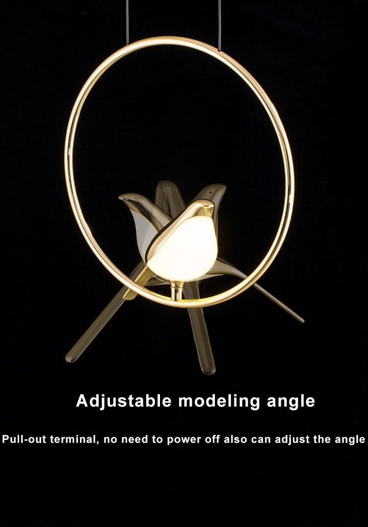 Nordic-Style Bird-Shaped Acrylic LED Chandelier - 1/3/6-Light Options