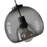Sleek Smoke Gray 1-Light Hand-Blown Glass Dome Pendant Light
