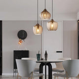 Nordic-Style Textured Wavy Glass 1-Light Barrel Pendant Light