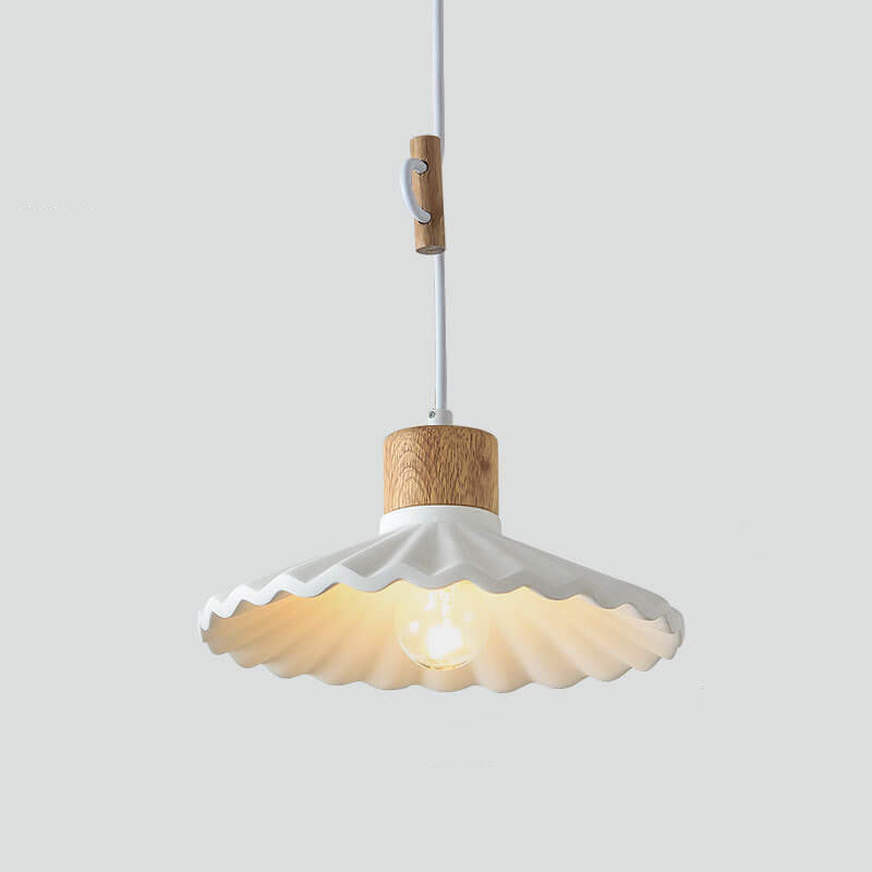 Chic Modern Macaron Cement Scalloped Shade 1-Light Pendant Light