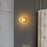 Modern Luxury Full-Copper Sun-Shaped Glass 1-Light Dual-Purpose Flush Mount Light