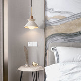 Nordic Minimalist White Cement 1-Light Tapered Pendant Lamp