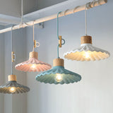 Chic Modern Macaron Cement Scalloped Shade 1-Light Pendant Light