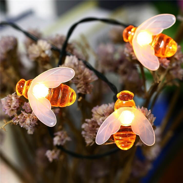 Outdoor Solar Bees LED String Lights - Waterproof Festival & Party Decoration