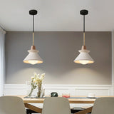 Nordic Minimalist White Cement 1-Light Tapered Pendant Lamp