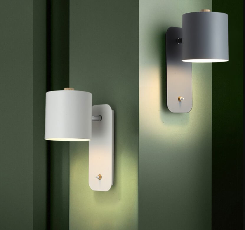 Nordic Macaron Cylinder-Shaped Rotatable 1-Light Wall Sconce