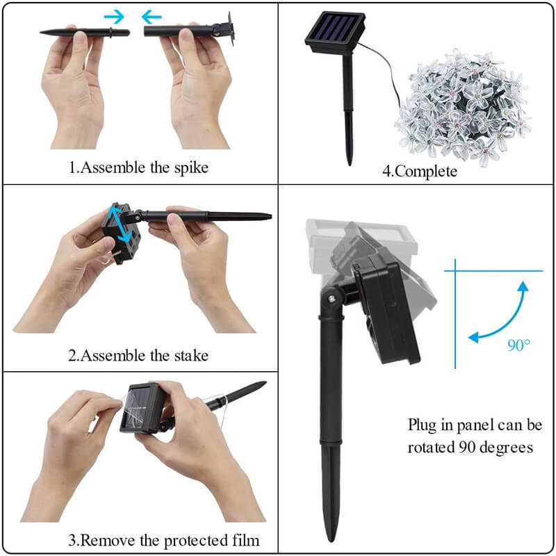 Solar-Powered LED Sakura Fairy Lights – Waterproof Outdoor Garden String Lights